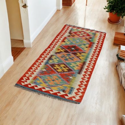 Ročno tkana tekači preproga Kilim 64x190 Maimana Kelim preproga