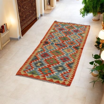 Volnena tekači preproga Kilim Chobi 63x188 ročno tkani afgan kelim