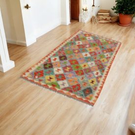   Tekač preproga Kilim Chobi 86x193 Afganistanski ročno tkani kilim
