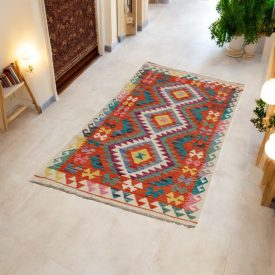   Afgan tekači preproga Kilim Chobi 81x186 etnični ročno tkani Kilim