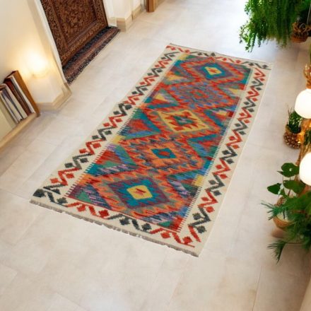 Ročno tkana tekači preproga Kilim Chobi 68x188 afgan volneni kilim