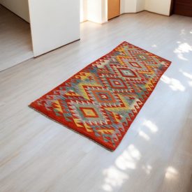 Etnična tekači preproga Kilim 73x239 ročno tkana preproga