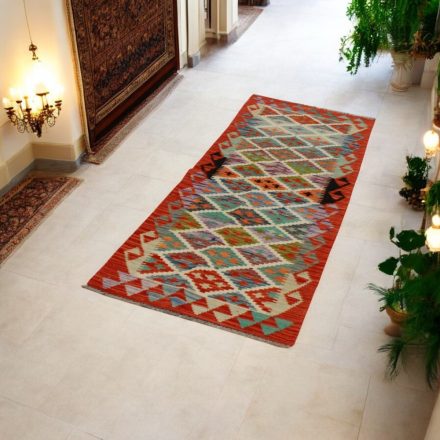 Ročno tkana tekači preproga Kilim 66x200 afgan volneni kilim