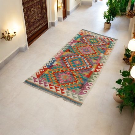 Volnena tekači preproga Kilim Chobi 65x205 ročno tkani afgan kelim