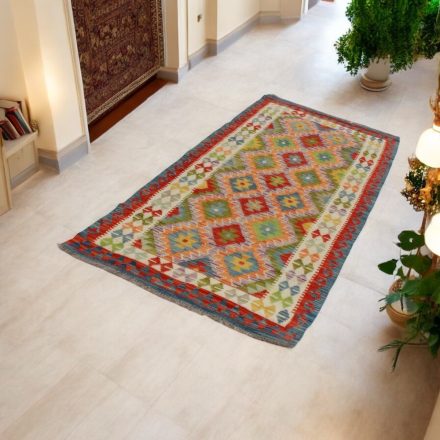 Ročno tkana tekači preproga Kilim 91x238 Maimana Kelim preproga
