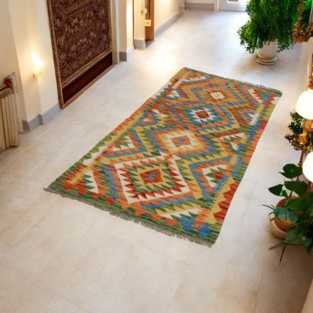 Volnena tekači preproga Kilim Chobi 80x202 ročno tkani afgan kelim