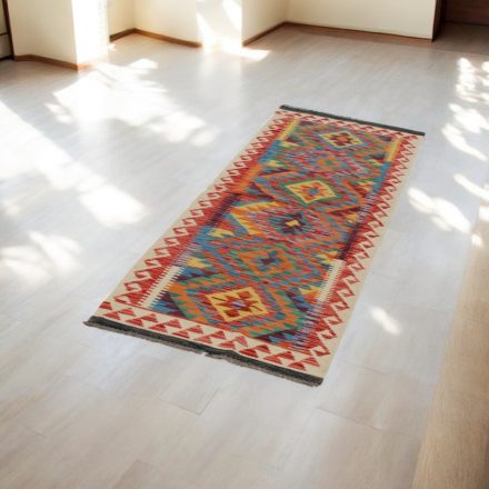 Volnena tekači preproga Kilim Chobi 67x201 ročno tkani afgan kelim