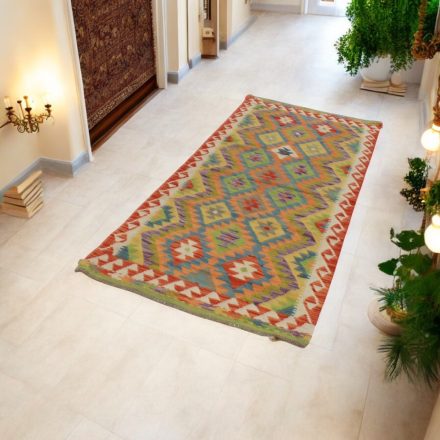 Ročno tkana tekači preproga Kilim 88x230 Maimana Kelim preproga