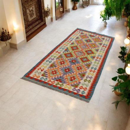 Ročno tkana tekači preproga Kilim Chobi 89x237 afgan volneni kilim