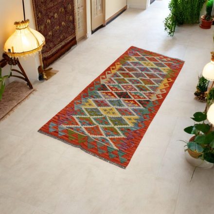 Ročno tkana tekači preproga Kilim 66x202 Maimana Kelim preproga