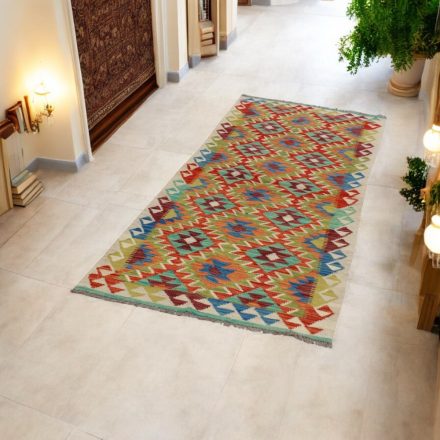 Etnična tekači preproga Kilim Chobi 82x201 ročno tkana preproga