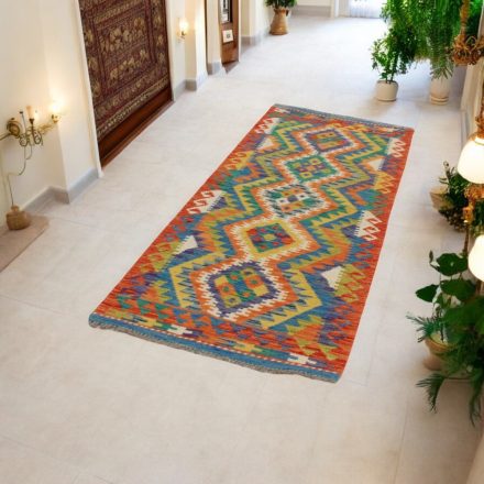 Ročno tkana tekači preproga Kilim Chobi 73x215 afgan volneni kilim