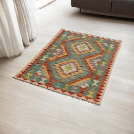 Volnena preproga Kilim Chobi 87x120 ročno tkani afgan kilim