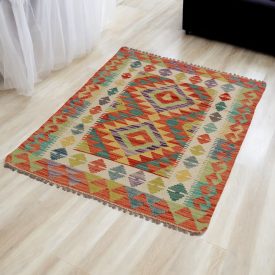 Volnena preproga Kilim Chobi 84x124 ročno tkani afgan kilim