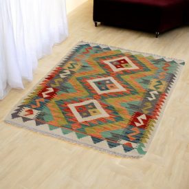 Volnena preproga Kilim Chobi 85x115 ročno tkani afgan kilim
