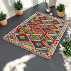Ročno tkana Kilim 96x155 Maimana Kelim preproga