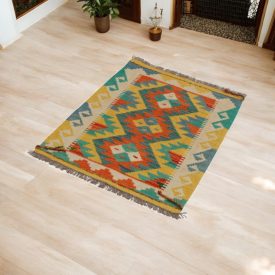 Ročno tkana Kilim 62x87 Maimana Kelim preproga