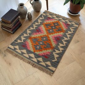 Afganistanska Kilim preproga Chobi 64x91 ročno tkani etnični Kilim