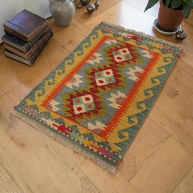Chobi Kilim preproga 60x90 ročno tkani etnični Kilim