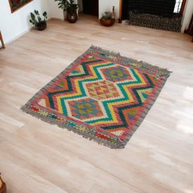 Volnena preproga Kilim Chobi 70x97 ročno tkani afgan kilim