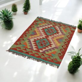Ročno tkana Kilim 65x93 Maimana Kelim preproga