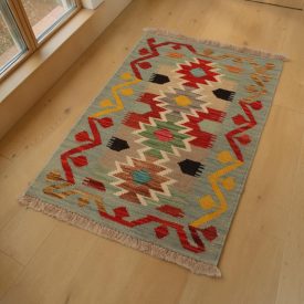 Afganistanska Kilim preproga Chobi 59x90 ročno tkani volneni Kilim