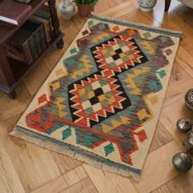 Ročno tkani Kilim 63x92 afganistanski volneni Kilim