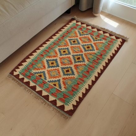 Etnična Kilim preproga Chobi 63x90 ročno tkani volneni Kilim