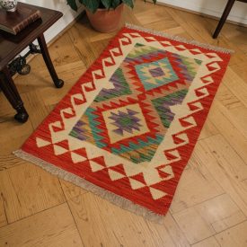 Chobi Kilim preproga 61x88 ročno tkani volneni Kilim