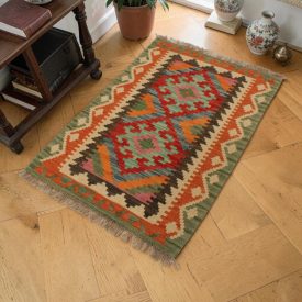 Kilim preproga Chobi 64x91 ročno tkani afganistanski Kilim