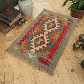 Chobi Kilim preproga 61x92 ročno tkani etnični Kilim