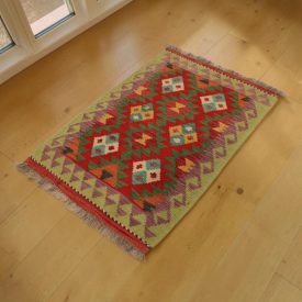 Volnena Kilim preproga 63x90 ročno tkani afganistanski Kilim
