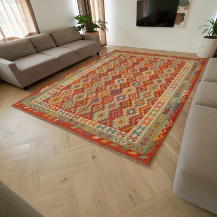 Preproga Kilim Chobi 261x347 ročno tkani Afgan volneni kilim
