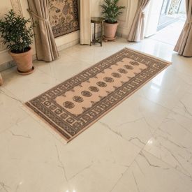   Tekač preproga, bež, Bokhara, 193 x 79, ročno vozlana pakistanska preproga