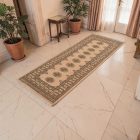 Tekač preproga bež Bokhara 205x79 ročno vozlana pakistanska preproga