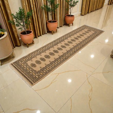 Tekač preproga bež Bokhara 299x82 ročno vozlana pakistanska preproga