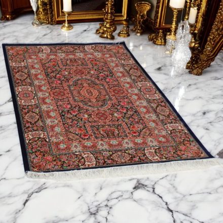 Svilena preproga Baharan 100x150 cm – kobaltno modra viskozna preproga iz Irana