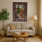 Svilena preproga Vrtni motiv bež 100x150 Iranska svilena preproga iz viskoze