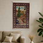 Svilena preproga Vrtni motiv bež 80x120 perzijska preproga iz viskozne svile