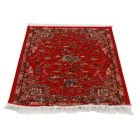 Svilena preproga Lov 60x90 cm – bordo viskozna iranska preproga z lovskim motivom