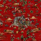 Svilena preproga Lov bordó 80x120 perzijska preproga iz viskozne svile