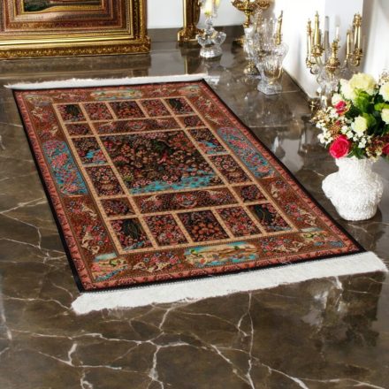 Svilena preproga Golrokh modra 100x150 Iranska svilena preproga iz viskoze