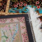 Svilena preproga Golrokh modra 100x150 Iranska svilena preproga iz viskoze