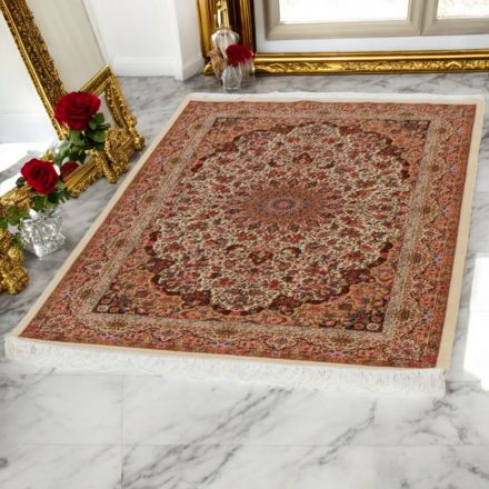 Svilena preproga Helya cream 100x150 visokokakovostna viskozna svilena preproga iz Irana