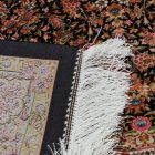 Svilena preproga Helya modra 100x150 perzijska preproga iz viskozne svile