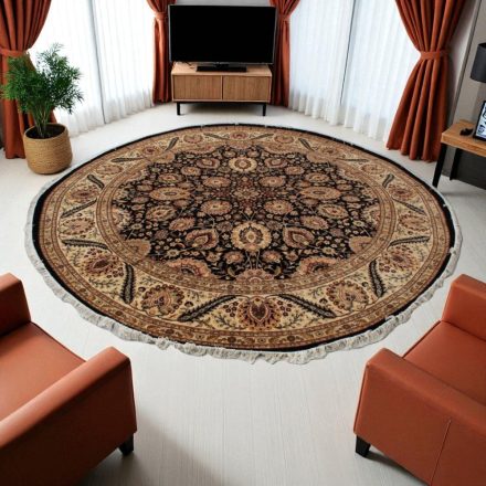 Okrogla preproga Isfahan 310x313 ročno vozlana perzijska preproga