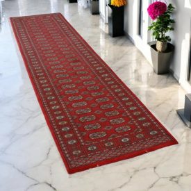 Tekač preproga bordo Bukhara 80x306 ročno vozlana preproga za hodnik