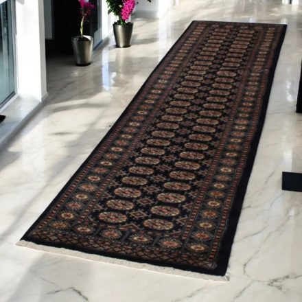Tekači preproga modra Bukhara 79x310 ročno vozlana preproga za hodnik