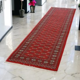 Tekač preproga bordo Butterfly 81x304 ročno vozlana preproga za hodnik