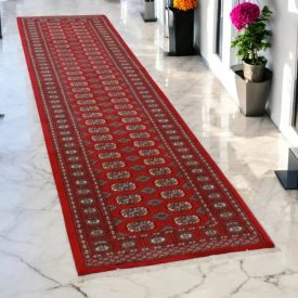 Tekač preproga bordo Bukhara 81x305 ročno vozlana preproga za hodnik